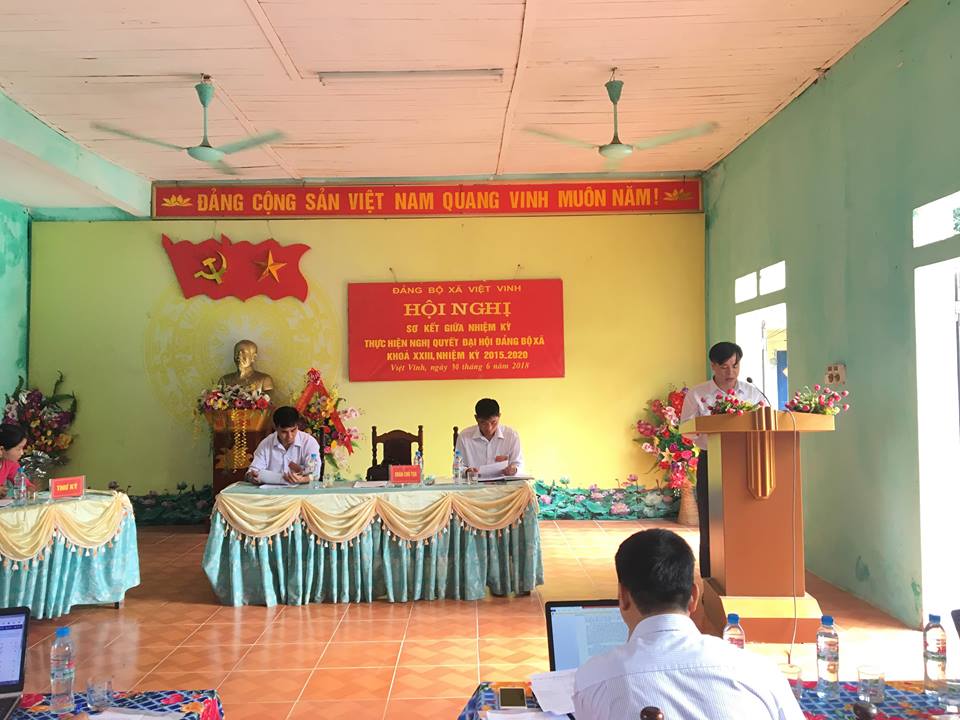 Đảng bộ xã Việt Vinh tổ chức Hội nghị sơ kết giữa nhiệm kỳ thực hiện nghị quyết Đại hội Đảng bộ xã khóa XXIII, nhiệm kỳ 2015 - 2020.